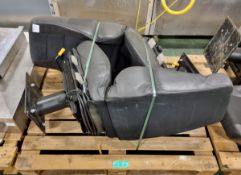 2x Leather Captains chairs - adjustable L46 x W52 x H110 cm