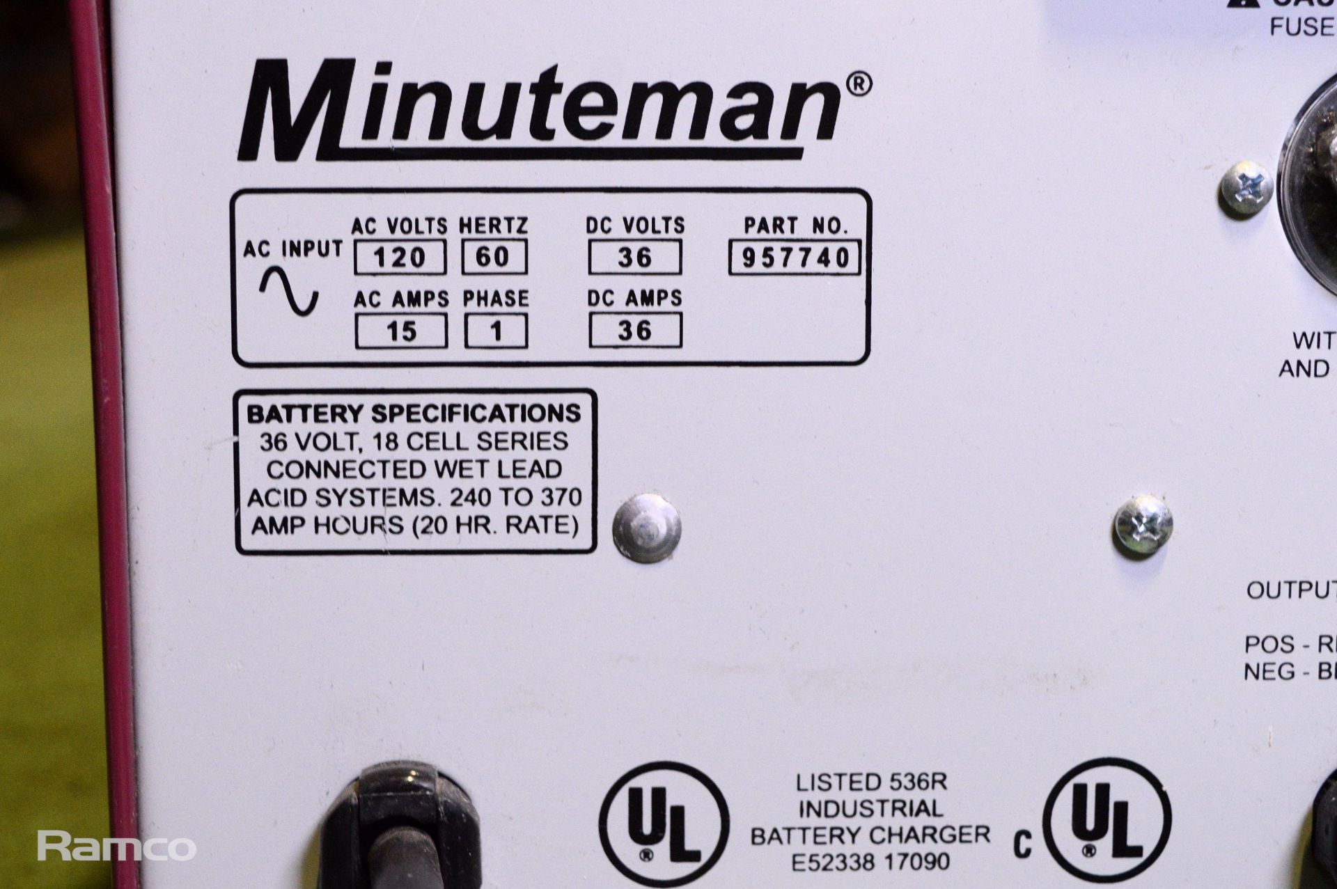 Minuteman 536R industrial battery charger 120 AC 15 amps 1ph DC 36 volts 36 amps - Image 3 of 4