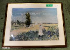 Claude Monet The Outing Art Print in Wooden Frame - Frame Size: 74x58cm