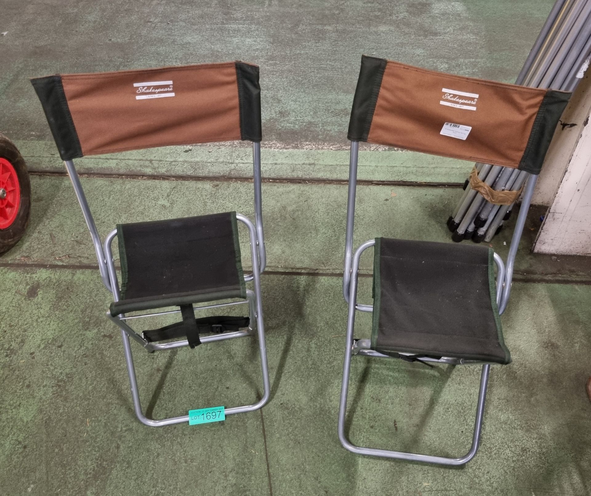 2x Shakespeare folding fishing stools