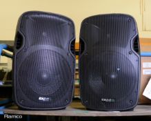 2x Ibiza Sound XTK12A PA Speakers - 115/230V 50/60Hz