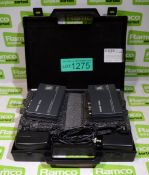 2x Kramer TP-120 XGA line receiver & case, 100/240V 50/60Hz L27 x W23 x H8cm