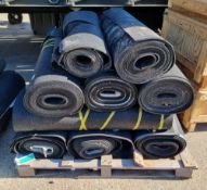 Assorted black rubber matting 6mm thick - 12 rolls
