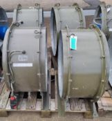 4x Elta Industrial fans - SC063K4 0 C5 / 15 / AU - 400V - 3ph - 50hz - 1440 RPM - 1.1kW - WEG Motor