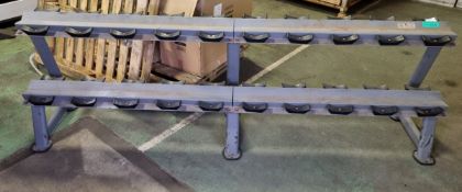 Jordan weight / dumbbell stand - holds 20 pcs - 250x60x85cm