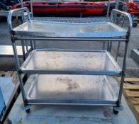 Stainless steel 3 - tier trolley (wheel not fully fitted as seen in pictures)