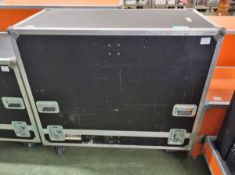 2x RCF 4Pro Series 6001A Active 3-Way Speakers in Foam Padded Case on Castors - 125x65x115cm