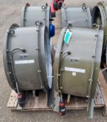 4x Elta Industrial fans - SC063K4 0 C5 / 15 / AU - 400V - 3ph - 50hz - 1440 RPM - 1.1kW - WEG Motor