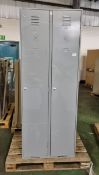 2 door steel locker with top shelf - outer dimensions: 71x56x200cm