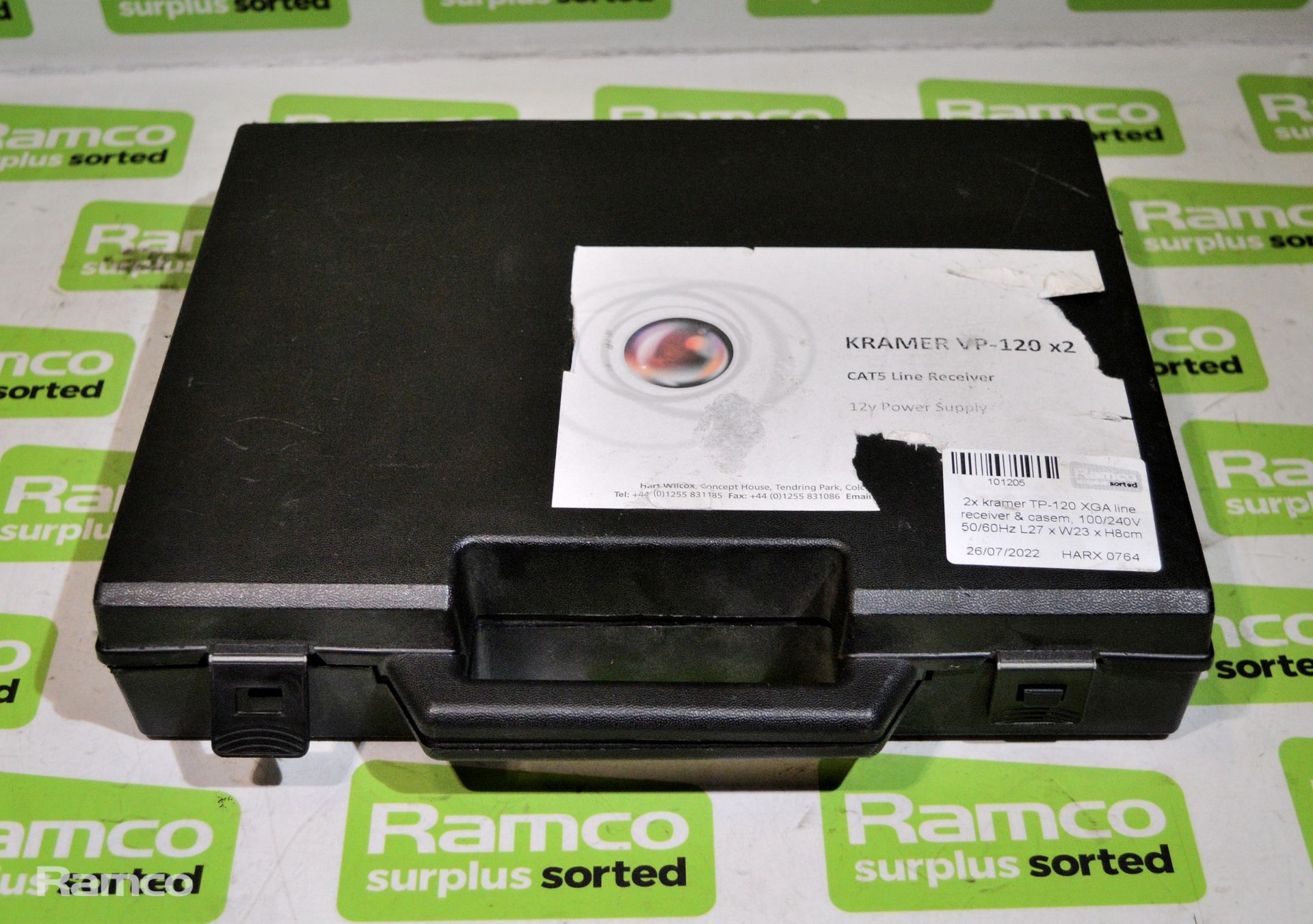 2x Kramer TP-120 XGA line receiver & case, 100/240V 50/60Hz L27 x W23 x H8cm - Image 4 of 4