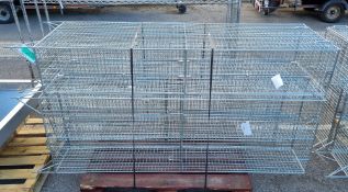 3x Wire storage shelves 60x30x200cm