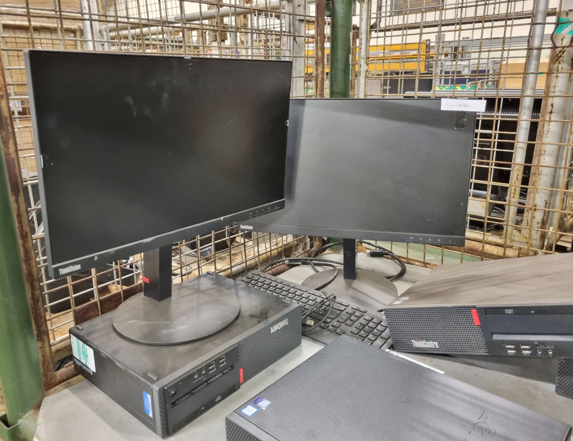 4x Lenovo Thinkcentre Computer base stations & Monitors - Image 2 of 5