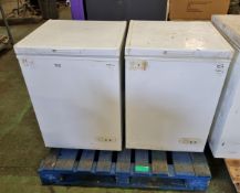 2x LEC CF100LW chest freezers L59xW56xH83cm