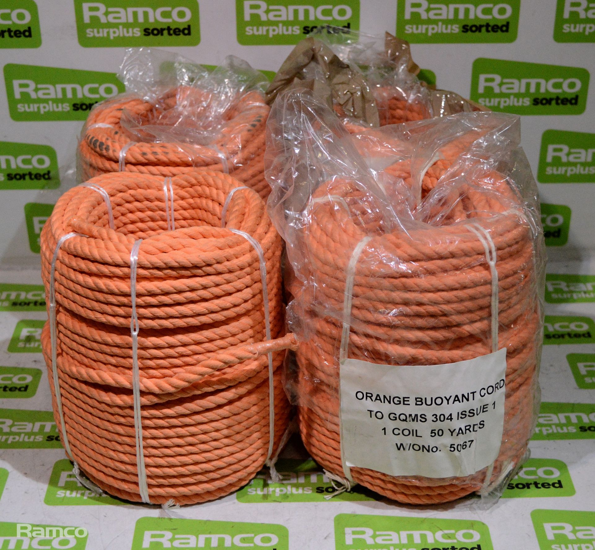 Orange buoyant cord 50 yard per coil - 4 coils