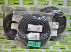 3x Black plastic hoses 1/4 x 1/4 x 15m