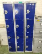 6x Biocote 4 door locker units L31 x W45 x H178Cm