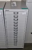 Bisley 12 drawer filing cabinet - 35x49x94cm