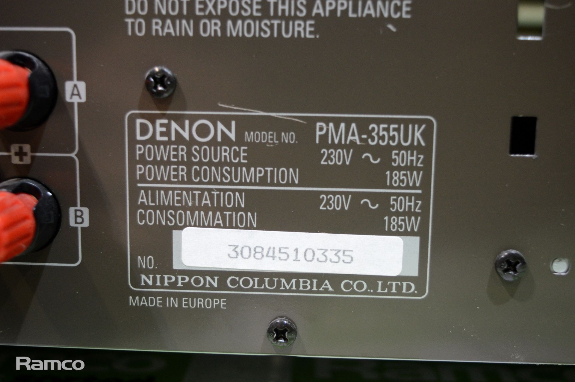 Denon PMA-355UK amplifier audio - Image 4 of 4