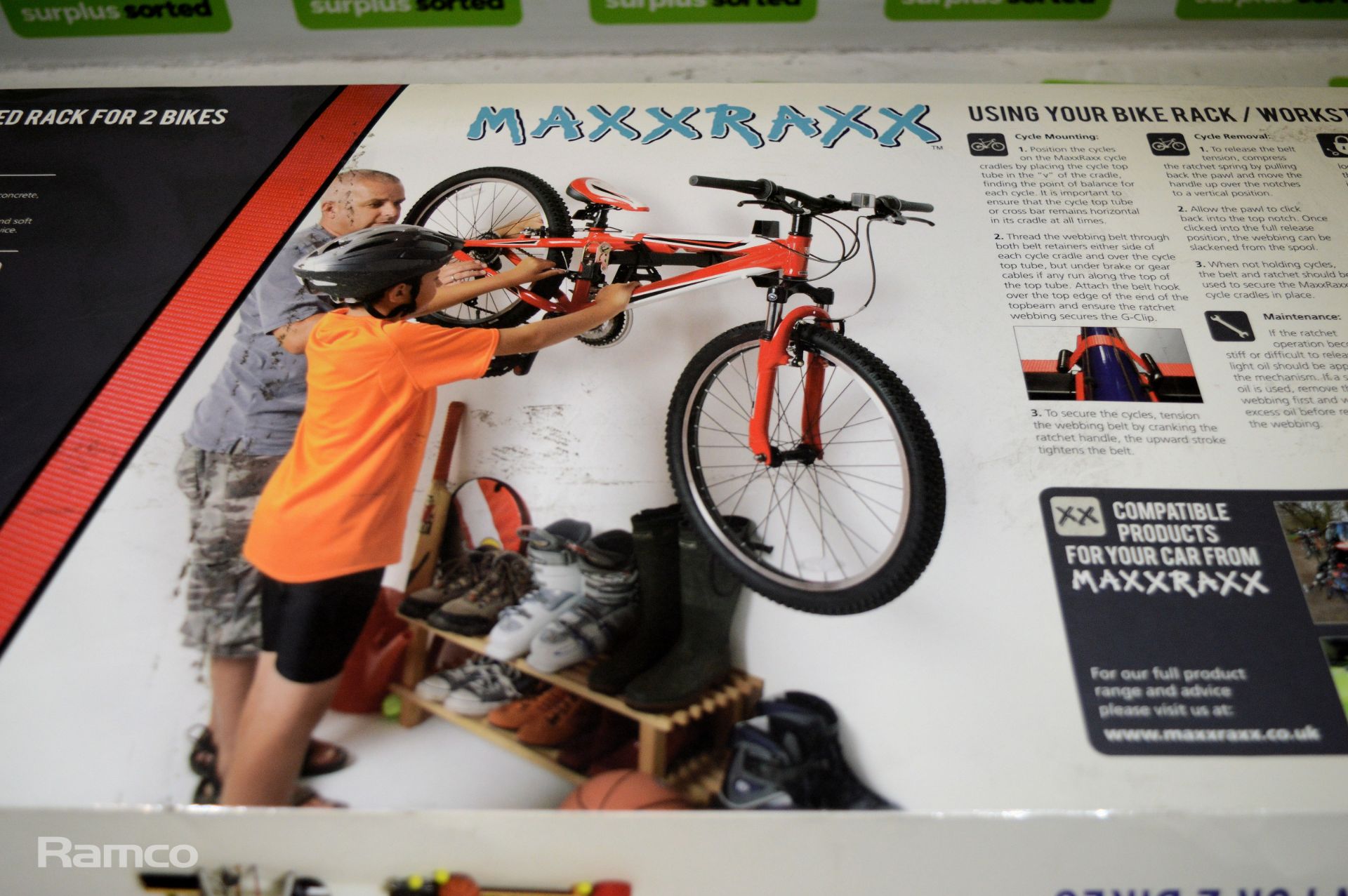 MaxxRaxx wall mounted bike rack & workstation for 2 bikes - Image 2 of 2