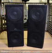 2x Qube Model STK Stick speakers 200w designed by Renkus-Heinz L26 x W26 x H67