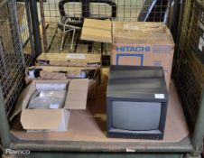 Hitachi CPX1403MS colour CCTV monitor, 2x Thorn Concavia L 1x250w hie/hse ip23 NL light base units,