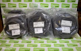 6x Black plastic hoses 1/4 x 1/4 x 15m