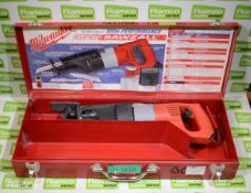 Milwaukee 6528 super sawzall heavy duty electric reciprocating saw with case - 120V 10A