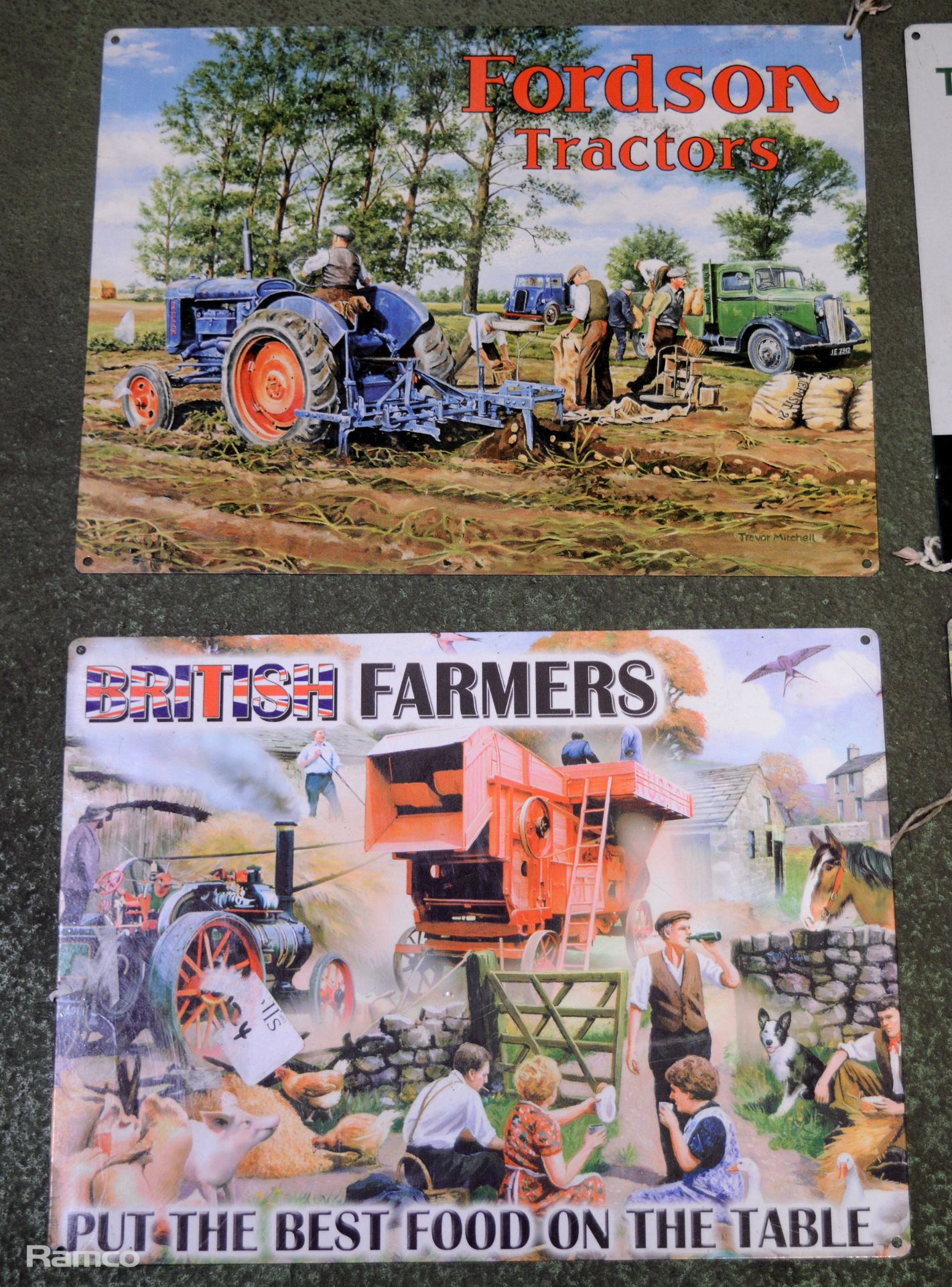 4x 400mm x 300mm tin signs - British Farmers, Fordson Tractors, Master at work & The Ferguson system - Image 2 of 3