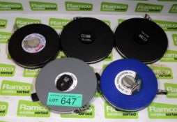 5x 30m tape measure - various inc Rabone