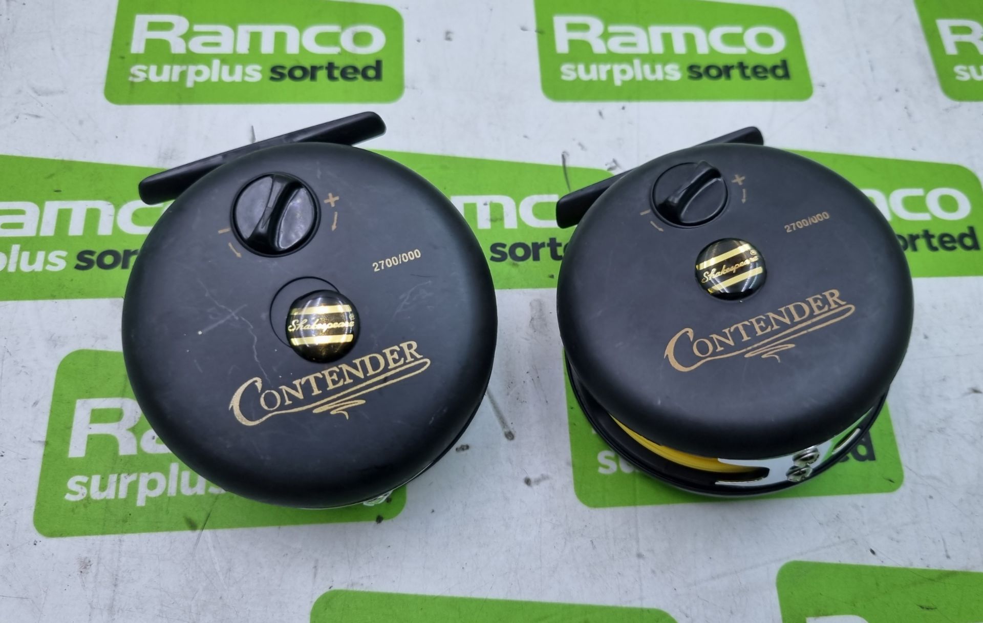 2x Contender centre pin fishing reels - Image 2 of 2