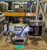 Draper GHD 150W Bench grinder with wire wheel and light