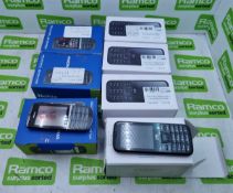 4x ZTE F320 mobile phones in box (some incomplete) & 3x Nokia Asha 300 mobile phones in box