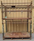 2x Longspan large metal storage media stackable pallets - missing some side panels