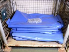 Blue heavy duty cover ups with eyelets (qty: 9) - approx cover size 400x340cm