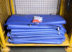 Blue heavy duty cover ups with eyelets (qty: 8) - approx cover size 400x340cm