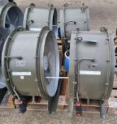 4x Elta Industrial fans - SC063K4 0 C5 / 15 / AU - 400V - 3ph - 50hz - 1440 RPM - 1.1kW - WEG Motor