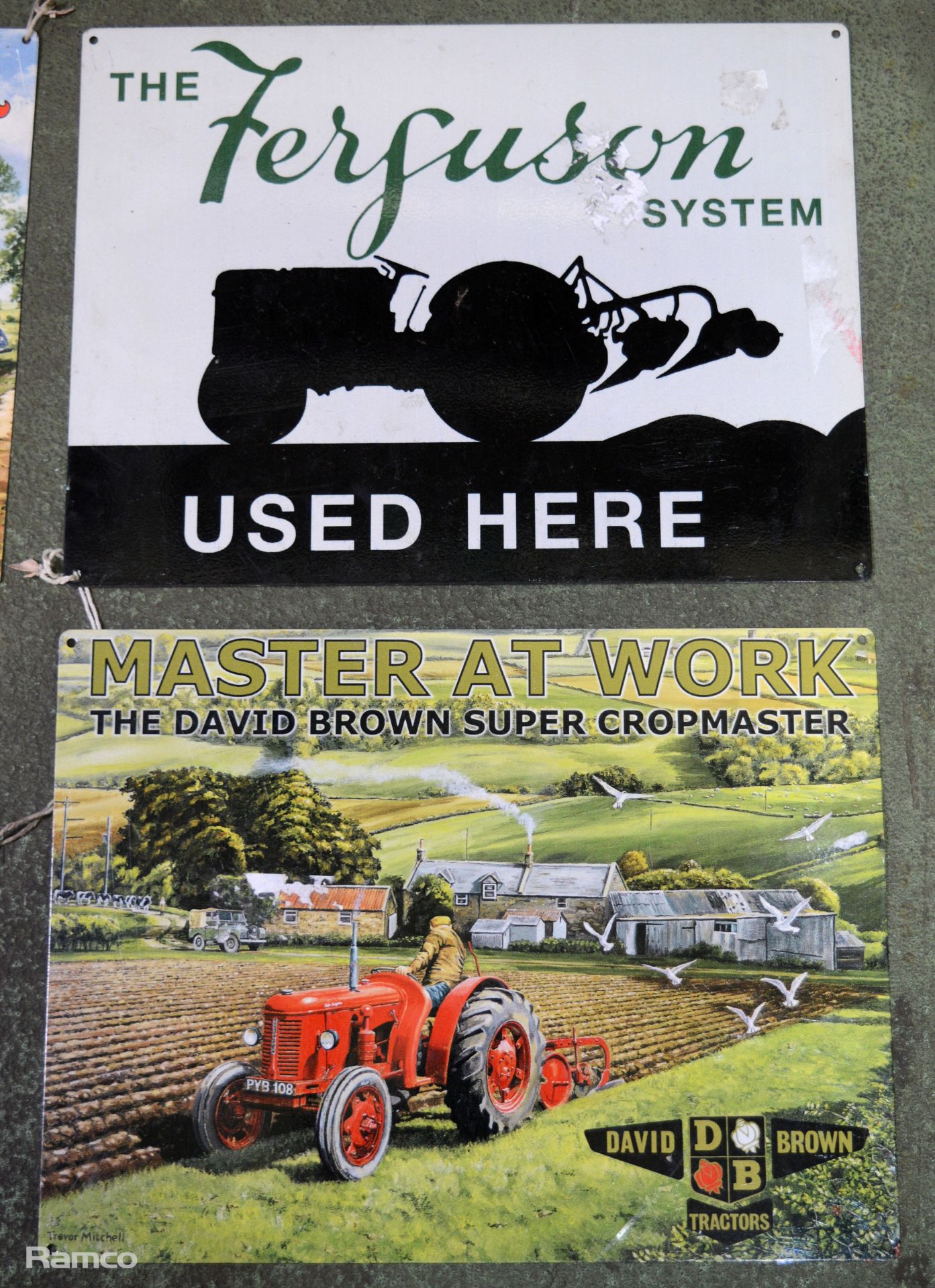 4x 400mm x 300mm tin signs - British Farmers, Fordson Tractors, Master at work & The Ferguson system - Image 3 of 3