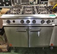 Falcon G3101 six burner gas oven with static base