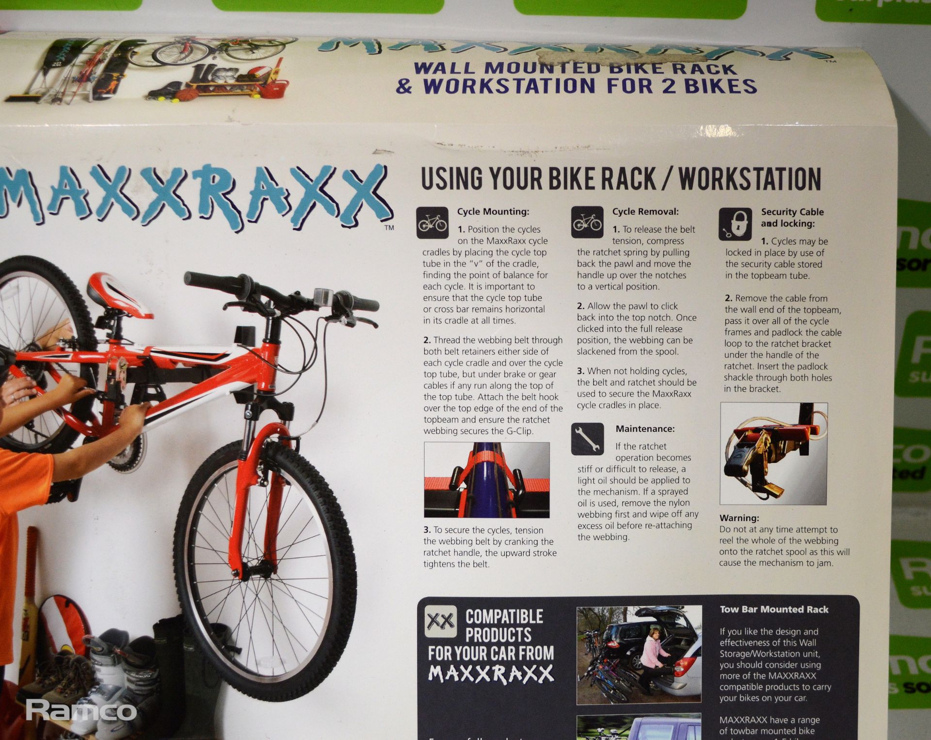 MaxxRaxx wall mounted bike rack & workstation for 2 bikes - Image 3 of 3