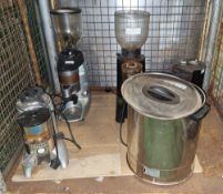 Burco 20 litre water boiler Dia 40 x H 40 cm, Compak K6 Platinum coffee grinder, Ceado E7 espresso