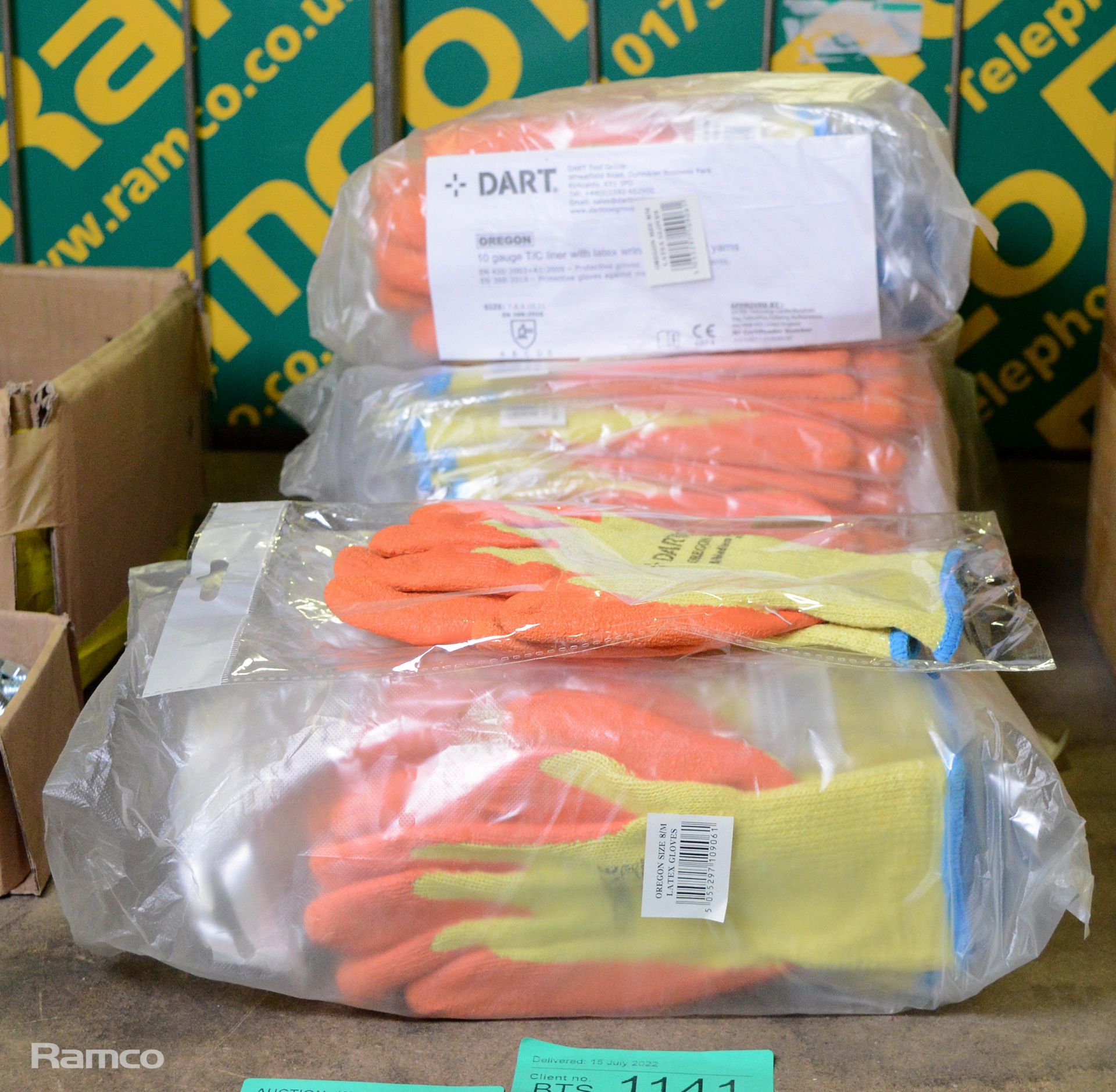 60 pairs Medium orange workwear gloves
