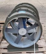 2x Elta Industrial fans - SC063K4 0 C5 / 15 / AU - 400V - 3ph - 50hz - 1440 RPM - 1.1kW - WEG Motor