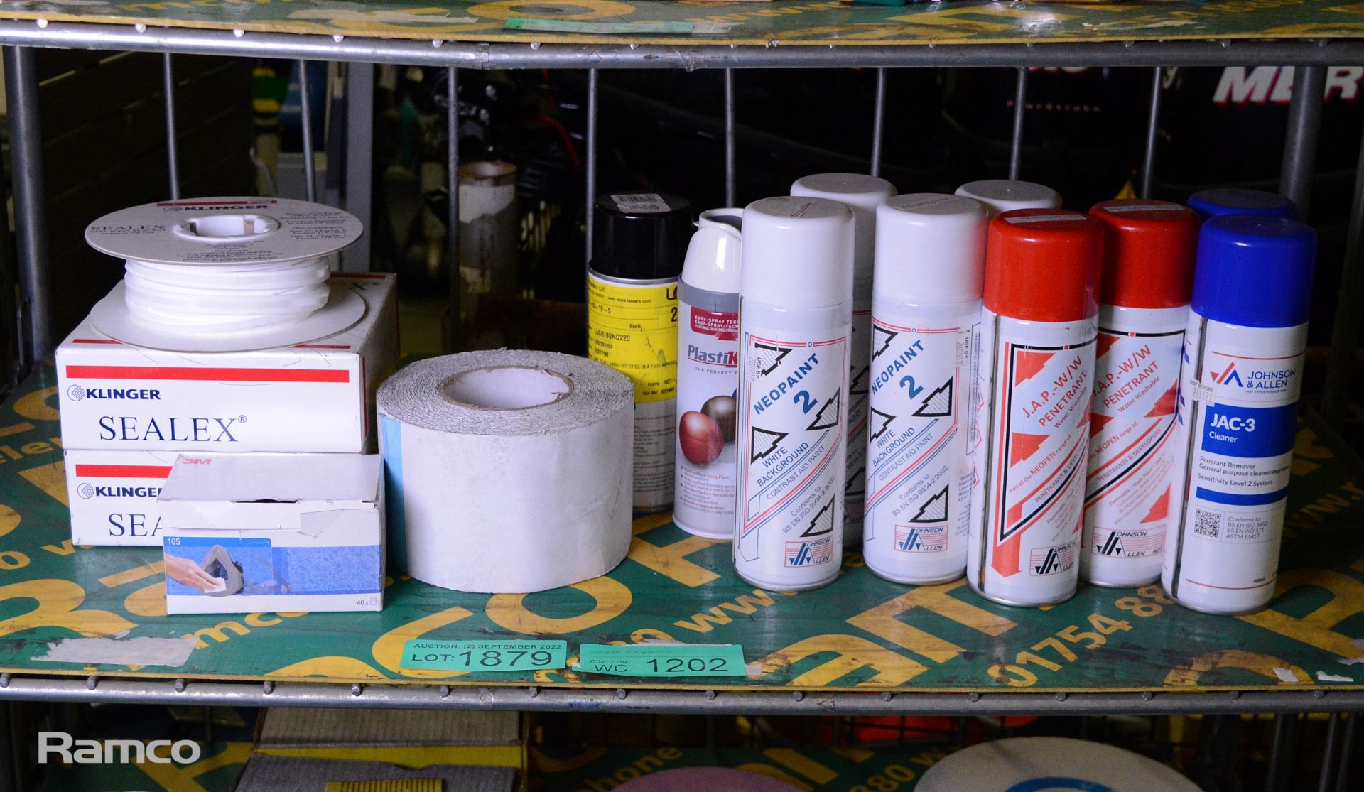 Klinger pipe joint sealant, paint aerosols
