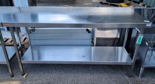Stainless steel preparation table - 181x60x97cm