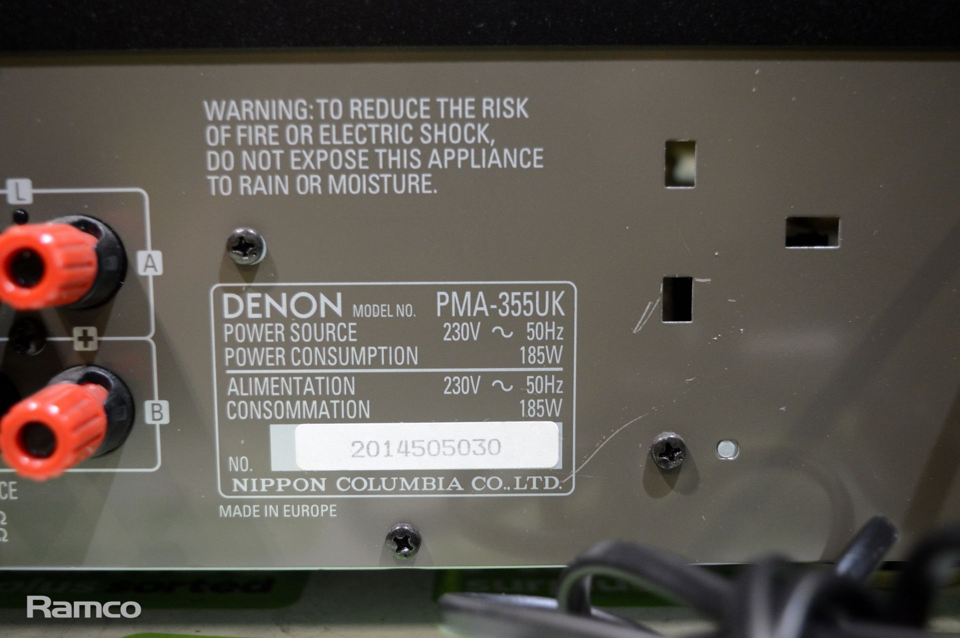 Denon PMA-355UK amplifier audio - Image 4 of 4