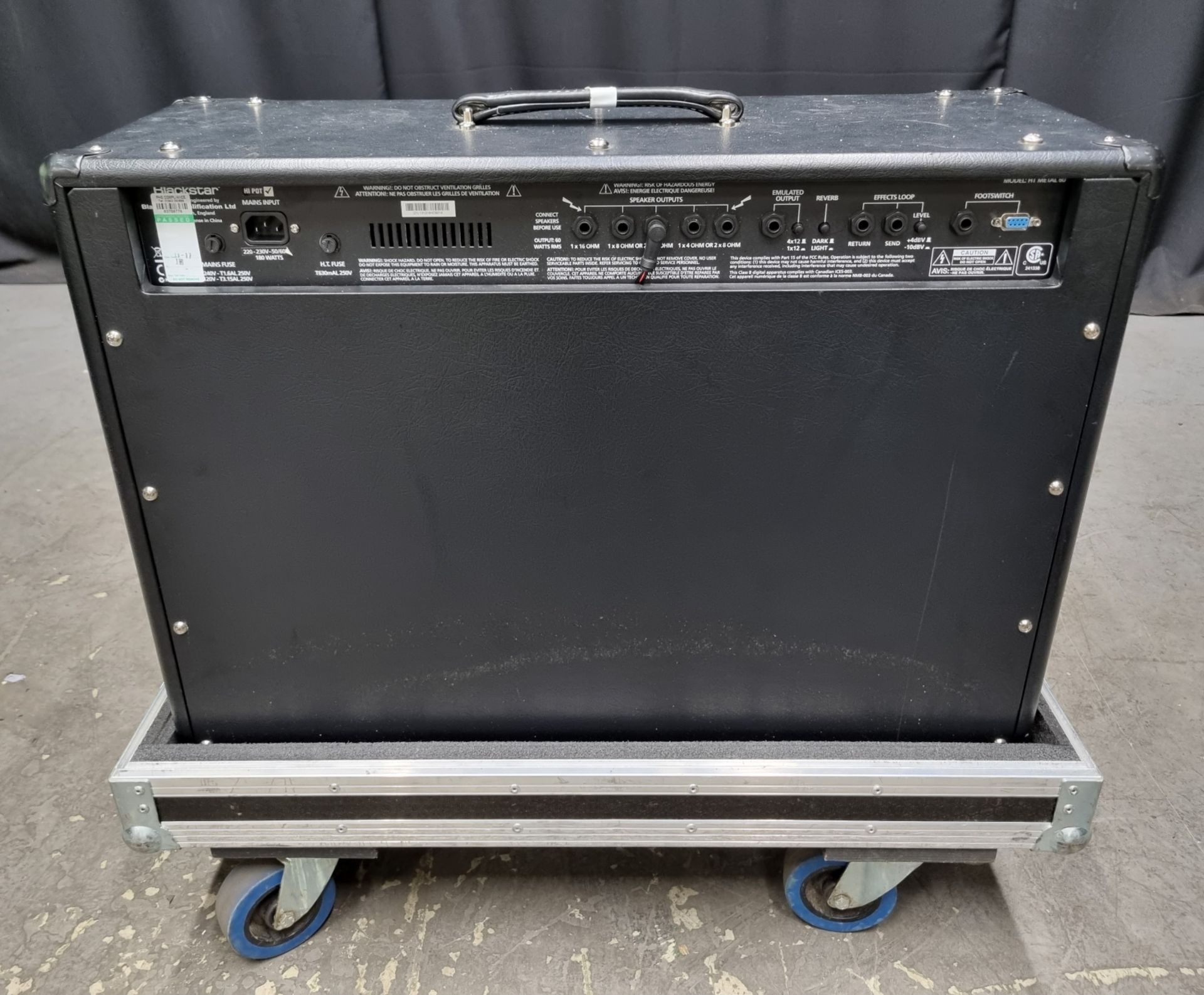 Blackstar HT Metal 60 guitar amplifier with castle case flight case on castors - Image 4 of 6