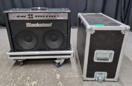 Blackstar HT Metal 60 guitar amplifier with castle case flight case on castors