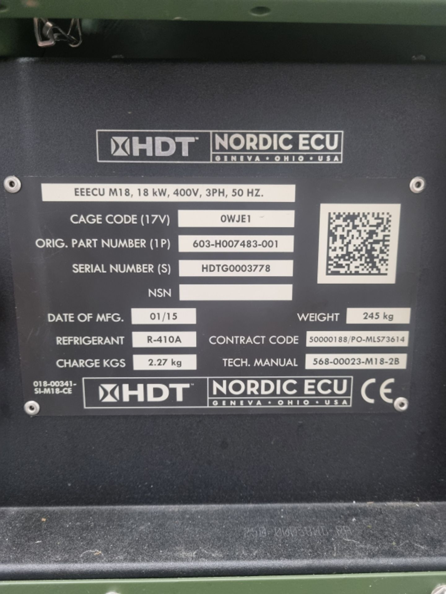 Nordic HDT Energy Efficient Environmental Control Unit (EEECU) M18 18kW, 400V, 3PH, 50HZ - Image 4 of 10