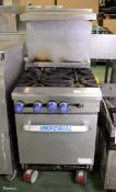 Imperial IR four burner gas oven with splashback and plateshelf - 84x61x145cm