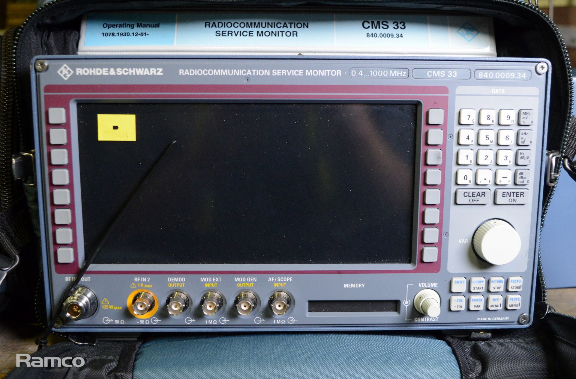 Rohde + Schwarz CMS33 Radiocommunication Service Monitor - Image 2 of 3